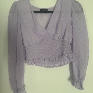 Lavender Smocked Blouse